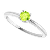 Platinum Natural Peridot Ring