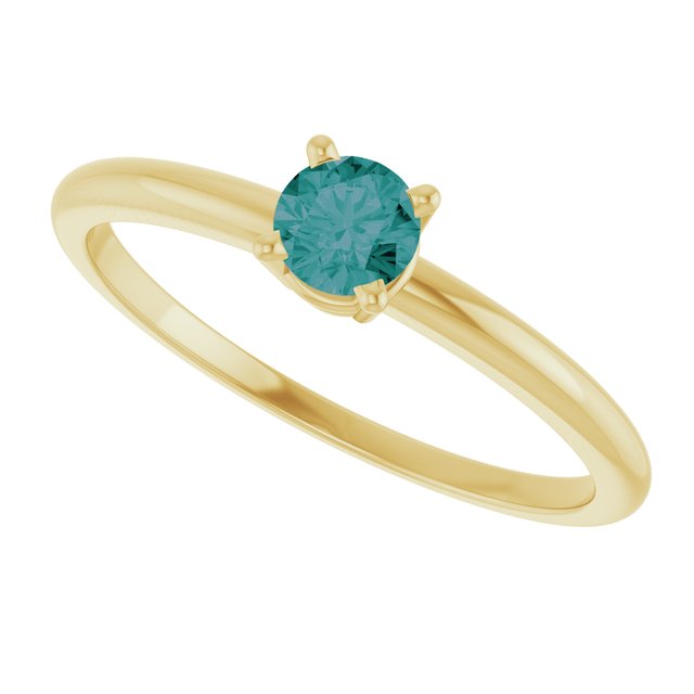 14K Yellow Lab-Grown Ruby Ring