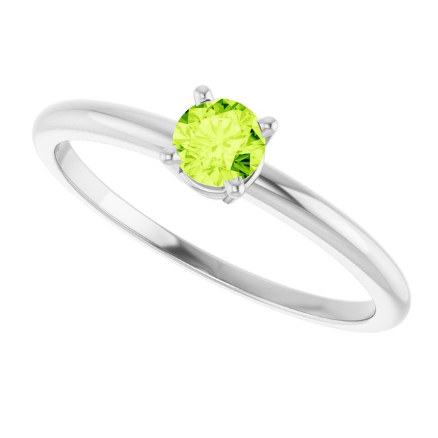 Sterling Silver Natural Peridot Ring