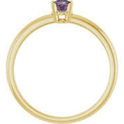 14K Yellow Lab-Grown Alexandrite Ring