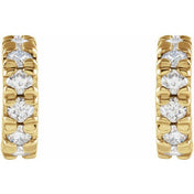 14K Yellow 1/4 CTW Lab-Grown Diamond French-Set Huggie Hoop Earrings