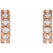 14K Rose 1/4 CTW Lab-Grown Diamond French-Set Huggie Hoop Earrings