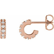 14K Rose 1/4 CTW Lab-Grown Diamond French-Set Huggie Hoop Earrings