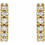 14K Yellow 1/3 CTW Lab-Grown Diamond French-Set 10 mm Huggie Hoop Earrings