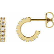 14K Yellow 1/3 CTW Lab-Grown Diamond French-Set 10 mm Huggie Hoop Earrings