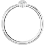 14K White Gold .03 CT Natural Diamond Stackable Bead Ring - Stylish and Elegant
