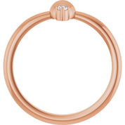 14K Rose Gold .03 CT Natural Diamond Stackable Bead Ring - Elegant Jewelry by [Brand Name]
