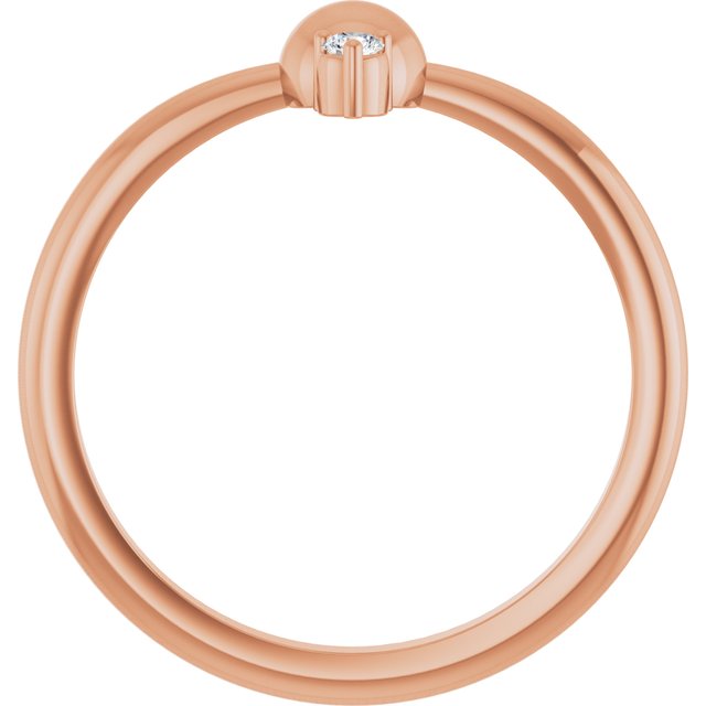 14K Rose Gold .03 CT Natural Diamond Stackable Bead Ring - Elegant Jewelry by [Brand Name]