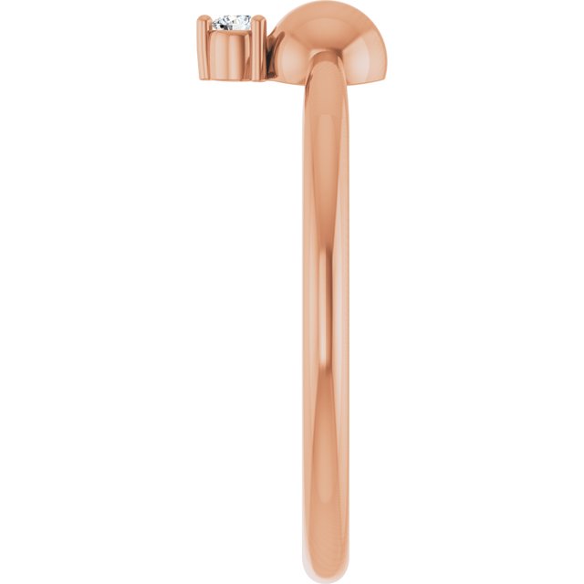 14K Rose Gold .03 CT Natural Diamond Stackable Bead Ring - Elegant Jewelry by [Brand Name]