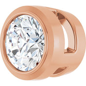 14K Rose 1/6 CT Lab-Grown Diamond Slide Pendant