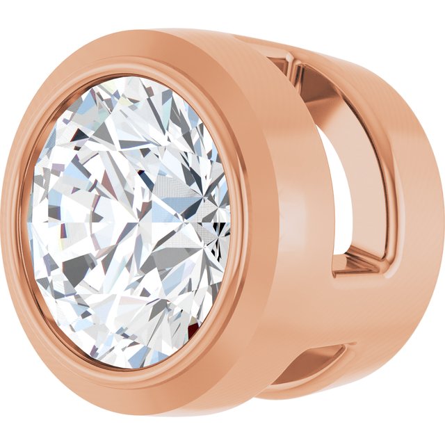 14K Rose 1/6 CT Lab-Grown Diamond Slide Pendant
