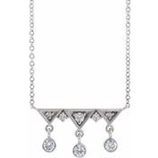 Sterling Silver 1/5 CTW Natural Diamond Fringe Bar 18" Necklace