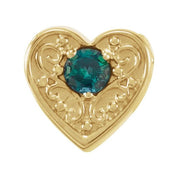 14K Yellow Lab-Grown Alexandrite Heart Slide Pendant