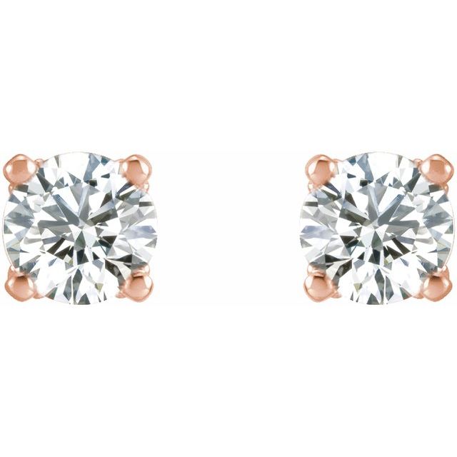 14K Rose 1/2 CTW Lab-Grown Diamond Stud Earrings