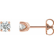 14K Rose 1/2 CTW Lab-Grown Diamond Stud Earrings