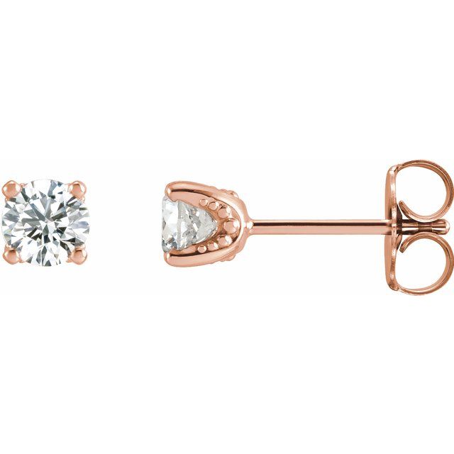 14K Rose 1/2 CTW Lab-Grown Diamond Stud Earrings