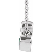 Platinum 5x3 mm Pear Lab-Grown Alexandrite & .03 CT  Natural Diamond 16-18" Necklace