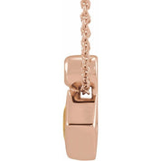 14K Rose 4x4 mm Square Natural Citrine & .03 CT Natural Diamond 16-18" Necklace