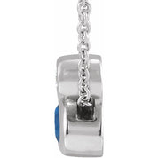 Sterling Silver 5x3 mm Oval Natural Blue Sapphire & .03 CT Natural Diamond 16-18" Necklace