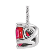 5 mm and 6 mm Round Lab-Grown and Natural Gemstone Adjustable Solitaire Necklace 16-18" Series 86993
