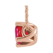 5 mm and 6 mm Round Lab-Grown and Natural Gemstone Adjustable Solitaire Necklace 16-18" Series 86993