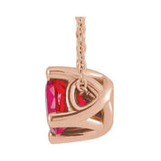 5 mm and 6 mm Round Lab-Grown and Natural Gemstone Adjustable Solitaire Necklace 16-18" Series 86993
