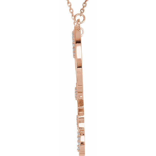 14K Rose 1/8 CTW Natural Diamond Infinity-Inspired Love Heart 18" Necklace