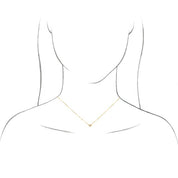 14K White 1/10 CT Natural Diamond Solitaire 18" Necklace