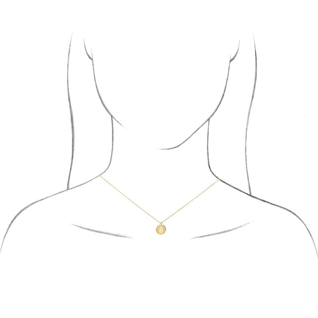 14K White Initial R 16-18" Necklace