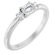 14K White 1/3 CTW Natural Diamond Stackable Ring