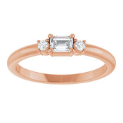 14K Rose 1/3 CTW Natural Diamond Stackable Ring