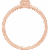 14K Rose Natural Aquamarine Family Stackable Ring