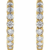 14K Yellow 2 CTW Lab-Grown Diamond Inside-Outside Hinged 20 mm Hoop Earrings