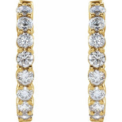 14K Yellow 2 CTW Lab-Grown Diamond Inside-Outside Hinged 20 mm Hoop Earrings