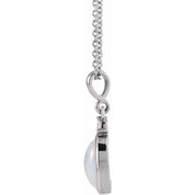 Sterling Silver 5x3 mm Natural White Opal & .03 CT Natural Diamond 16-18" Necklace