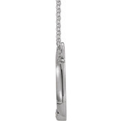 Platinum .03 CT Natural Diamond Shiva Trishula 18" Necklace