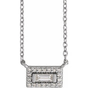 Sterling Silver 1/10 CTW Natural Diamond Halo-Style 18" Necklace