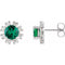 14K White Lab-Grown Emerald & 1/5 CTW Natural Diamond Earrings