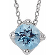 5 mm and 6 mm Round Lab-Grown and Natural Gemstone Adjustable Solitaire Necklace 16-18" Series 86993