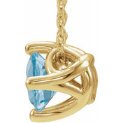 5 mm and 6 mm Round Lab-Grown and Natural Gemstone Adjustable Solitaire Necklace 16-18" Series 86993