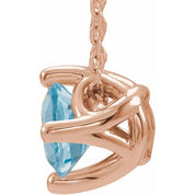 5 mm and 6 mm Round Lab-Grown and Natural Gemstone Adjustable Solitaire Necklace 16-18" Series 86993