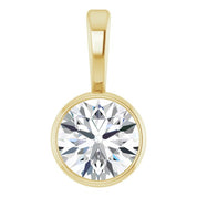14K Yellow 1/3 CT Lab-Grown Diamond Bezel-Set Solitaire Pendant