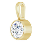 14K Yellow 1/3 CT Lab-Grown Diamond Bezel-Set Solitaire Pendant