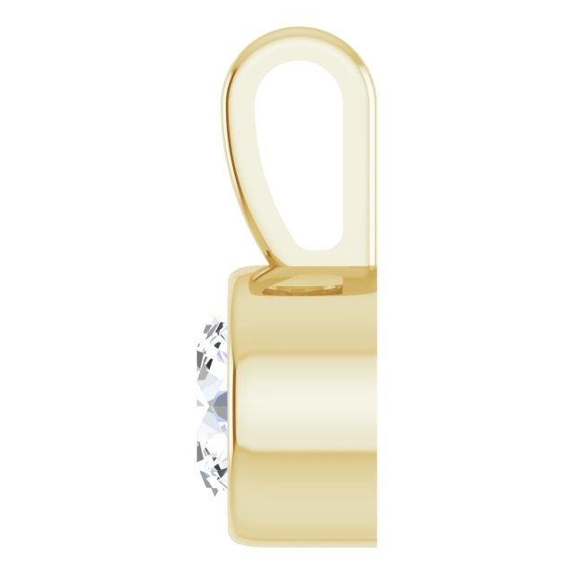 14K Yellow 1/3 CT Lab-Grown Diamond Bezel-Set Solitaire Pendant