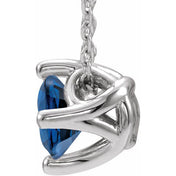 5 mm and 6 mm Round Lab-Grown and Natural Gemstone Adjustable Solitaire Necklace 16-18" Series 86993