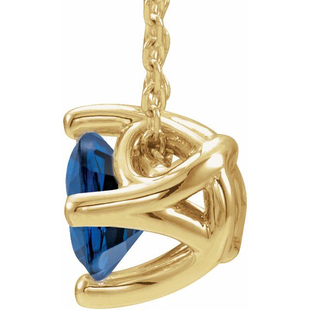 5 mm and 6 mm Round Lab-Grown and Natural Gemstone Adjustable Solitaire Necklace 16-18" Series 86993