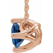 5 mm and 6 mm Round Lab-Grown and Natural Gemstone Adjustable Solitaire Necklace 16-18" Series 86993