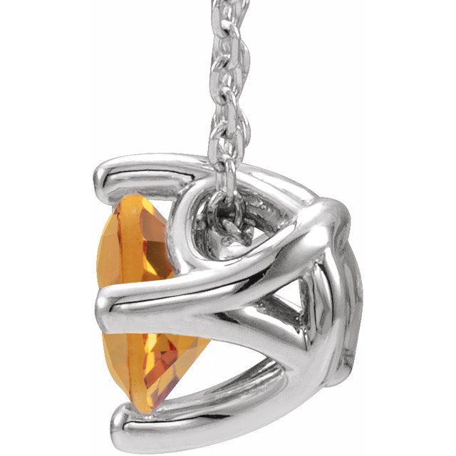 5 mm and 6 mm Round Lab-Grown and Natural Gemstone Adjustable Solitaire Necklace 16-18" Series 86993