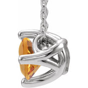 5 mm and 6 mm Round Lab-Grown and Natural Gemstone Adjustable Solitaire Necklace 16-18" Series 86993