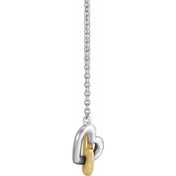 14K Interlocking Heart 16" Necklace
